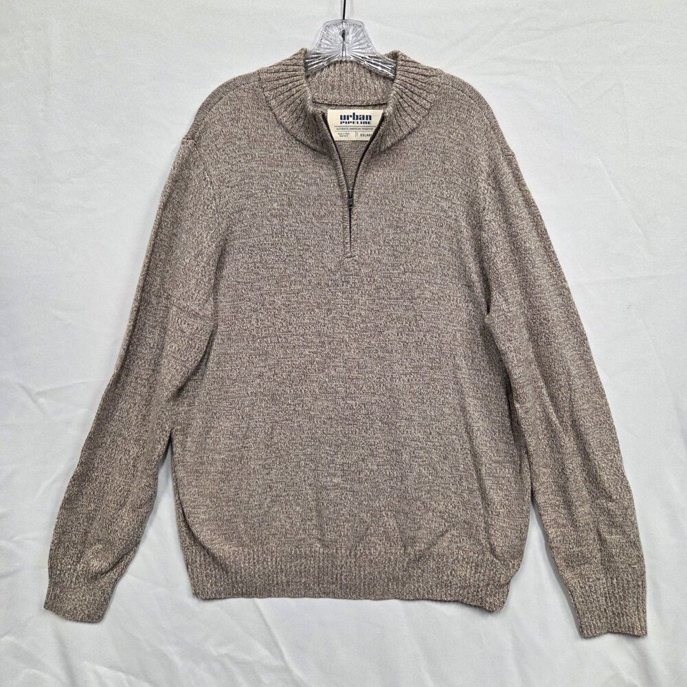 Urban Pipeline Mens 1/4 Zip-Up Sweater Size 2XL Brown